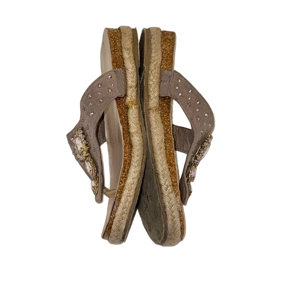 RESTRICTED rhinestone bling cork espadrille sandal women’s shoe size 9 - Picture 4 of 17